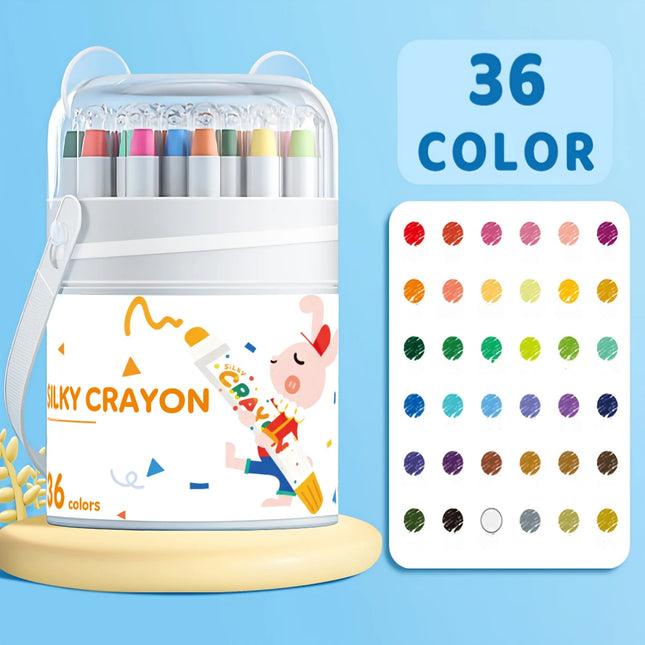 12/24/36/48 Color Silky Twistable Crayons, Washable Art Supplies, Multicultural Pastel Gel Crayons, Easy Grip Coloring Gift