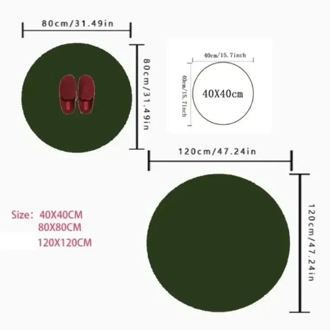 Large Round Geometric Landscape Area Rug Green Mountain Layers Living Room Bedroom Modern Decor Carpet Home Decoration