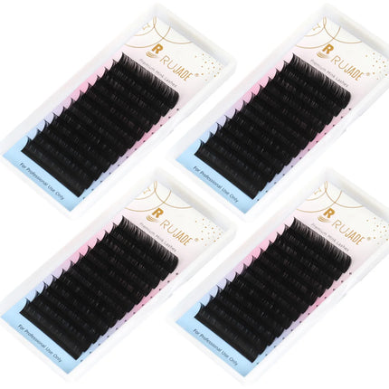 Lashrujade Matte Black Soft Mink Faux Individual Eyelashes Extension Russian Volume Lash Regular Classic Lashes Extension