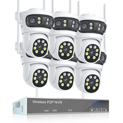 Movols 6MP Three Lens PTZ H.265 Wireless CCTV System Two Way Audio Waterproof IP Security Camera 10CH NVR Surveillance System