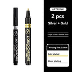 2Pcs Silver Gold 2mm