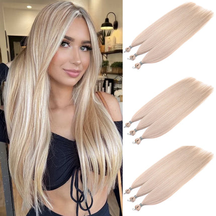 28 Inch Ariel Straight Pony Hair Bundles Crochet Braids Hair Synthetic Braiding Hair Ombre Brown Soft Crochet Hair Extensions