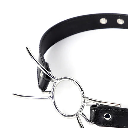 New Oral Fixation PU Leather Bondage Mouth Gag Spider X Style Flirting O Rings Open Mouth Gag Adult Games Sex Toys For Women Men