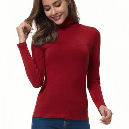 Womens Turtleneck T-Shirt Set  Soft Knit Casual Long Sleeve Tops for Spring & Fall  Stylish Basic Closet Essentials