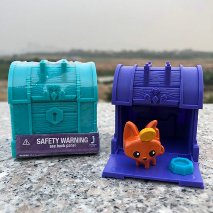 Animal Jam Adopt A Pet Treasure Chest Series Blind Box Collectible Desktop Ornaments Cute Animal Models Mystery Toys Kids Gifts
