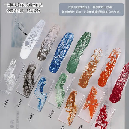 Wave Gel Nail Rapid Smudging Special Halo Dye Nail Art Bubble Hole Gel 7color for Marble Wave Nail Art for Nails Salon Manicure