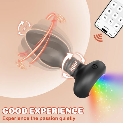 360° Rotation Vibration Anal Plug Butt Plug Sex Toys for Women Men APP Prostate Massager Wiggle  Anal Vibrator Sex Toy for Male