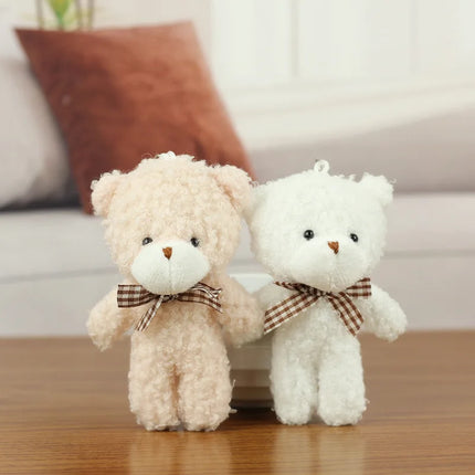 12-500Pcs Mini Bears with Bow Tie Plush Stuffed Tiny Bears Doll Bulk Small Animal for Graduation Gift Birthday Gifts Party Favor