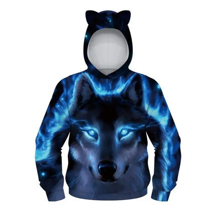 Autumn Winter Children's Sport Hoodies Kids 3D Print Loose Coat Junior Child Long Sleeve Sweatshirt 5-12y Boy&Girl's Hooded Tops