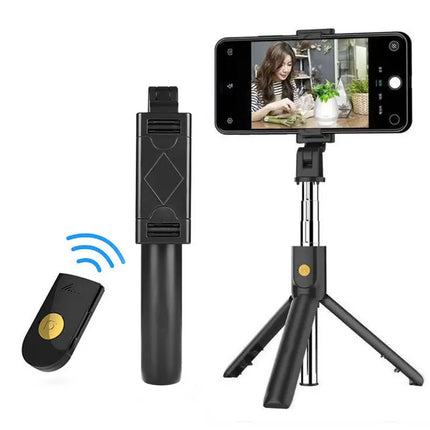 Wireless Bluetooth Selfie Stick Foldable Tripod Portable Cell Phone Extendable Tripods For iPhone Xiaomi Huawei Phone Video Live