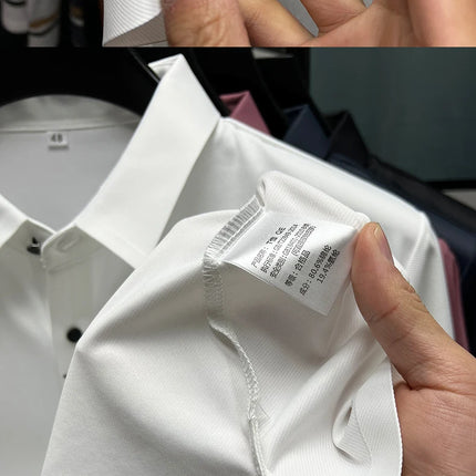High End Brand New Summer Solid Color Silk Cotton High-quality Short Sleeved Polo Men's Fashionable Business Seamless Casual Top