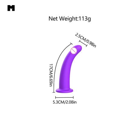 Silicone Anus plug with Strong Suction Cup, Smooth Curve Prostate Massager for Men, Flexible G-Spot & Sphincter Stimulator Toy