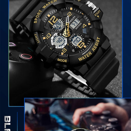 SANDA LED Digital Men Watch G Style Military Sports Electronic Double Display Date waterproof Quartz Watch Relogio Masculino