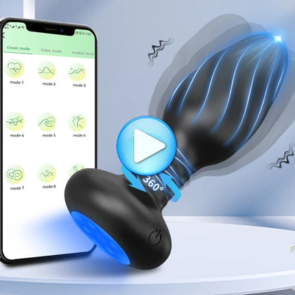 360° Rotation Vibration Anal Plug Butt Plug Sex Toys for Women Men APP Prostate Massager Wiggle  Anal Vibrator Sex Toy for Male