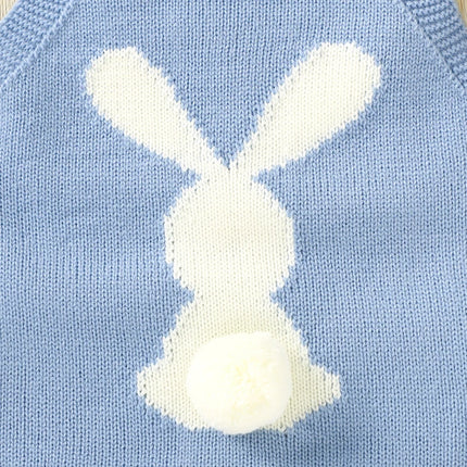 Newborn Baby Bodysuit Knit Infant Boys Girls Jumpsuit Long Sleeve Spring Toddler Kid Clothing   Cute Cartoon Rabbit 0-18M Easter