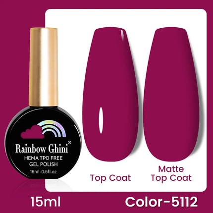 RG 15ml 17 Colors Purple Series Nail Gel Polish Semi-permanent Rich Violet Nail Polish Purple Glitter Gel Varnish For Manicure