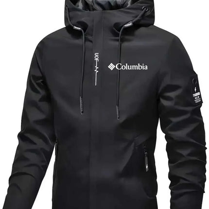 Men's windproof running jacket, lightweight and breathable hooded sports jacket, gym fitness, jogging, hiking training, outdoor