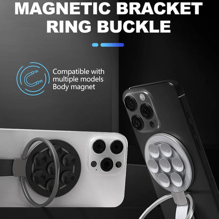 Universal Mirror Magnetic Phone Holder for Magsafe 360° Rotation Folding Magnet Bracket for iPhone 17 16 Samsung Portable Stand