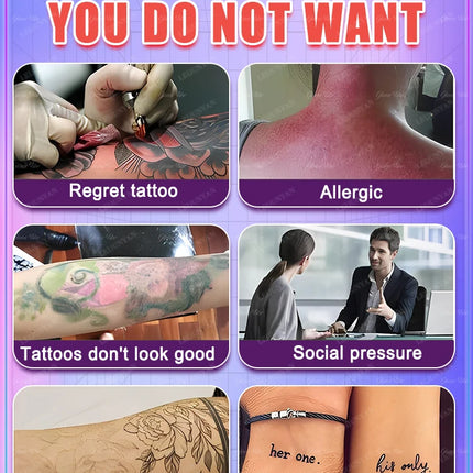Fast and effective tattoo removal, no laser required, no pain, no marks left