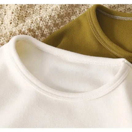 1-10Y Children's T-shirt Korean Kids Simple Long Sleeved Base Shirt Baby Boys and Girls 2025 Autumn Winter New Baby Loose Tops