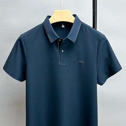 High-end luxury brand fashion hot diamond short sleeve Advanced printed POLO shirt summer new Korean version men's lapel T-shirt