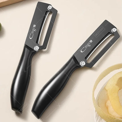 Kitchen Peeler Household Peeling Knife Fruits Vegetable Peeler with Wooden/steel Handle and Bottle Opener Kitchen Tool