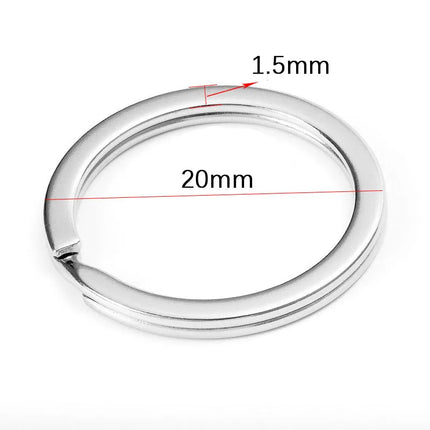 20pcs Stainless Steel Key Rings 20/25/28/30/35mm Round Flat Line Split Rings Keyring for Jewelry Making Keychain DIY Findings