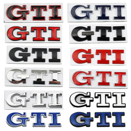 Metal GTI Logo Car Rear Trunk Emblem Side Sticker for Volkswagen VW Golf 4 5 6 7 8 Polo Jetta Tiguan Passat T-Roc MK2 MK5 MK7