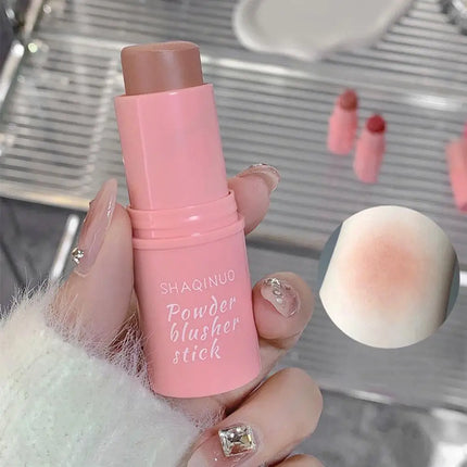 3in1 Monochrome Blusher Cheek Lip Tinted Durable Matte Natural Rouge Powder Blusher Stick Cream Matte Contour Makeup Cosmetices