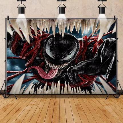 Venom Themed Photography Background Banner Carnage Dark City Backdrop Marvel Superhero Boy Birthday Party Decoration Photo Props