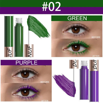 Slender Double-head Colored Mascara Curl Thick Lash Eyelash Extension Lengthening Waterproof Yellow Red Brown Fine Brush Mascara