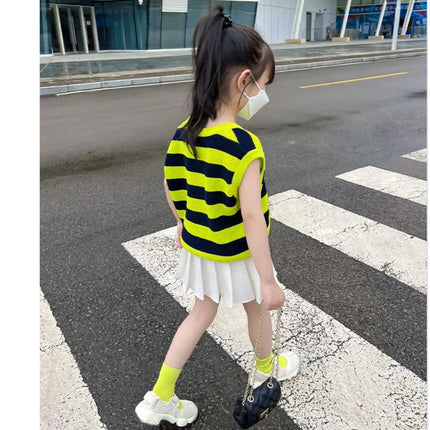 1pcs Spring Summer Girls Pleated Skirt Students Elastic A-line Skirt Kids College Style jk Skirts Childrens Fashion Short Skirts