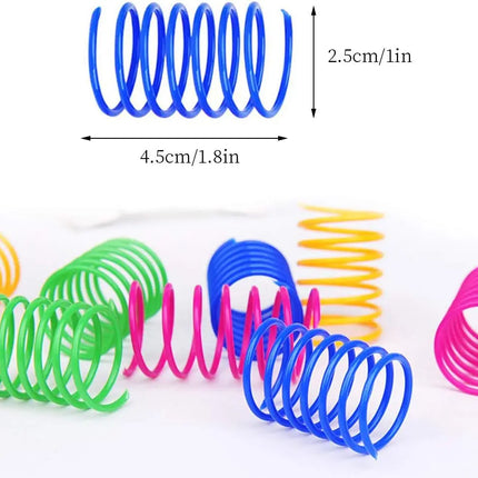 4/200Pcs Cat Spring Toy, Cat Spiral Toys Interactive for Indoor Colorful Cats Plastic Springs Coil for Kitten Hunting Swatting