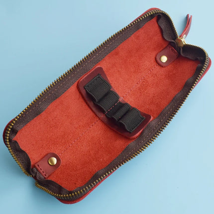 Nature Cowhide Pencil Case Zipper Pen Holder Organizer Protection Bag Handmade Genuine Leather Pencilcase Office School Supplies