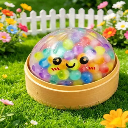 New Colorful Glitter Bead Filled Dumpling Squishy, Blind Box with Gift Box & Hidden Style, Stress Relief Sensory Squeeze Toy