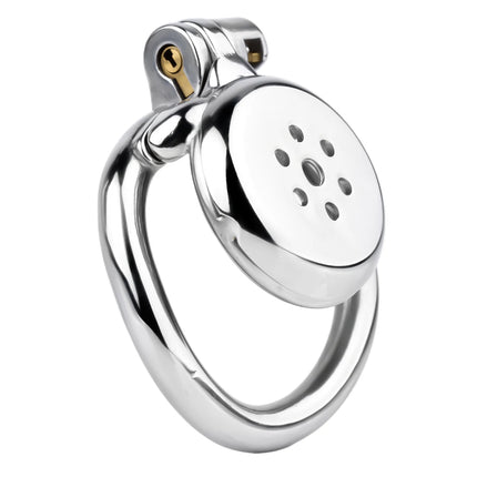FRRK 268 Flat Button Sissies Male Chastity Cage, 240 Steel Urethral Inverted Chastity Belt, Slave Man Sex Toy Anti-Cheating