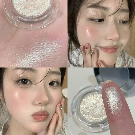 Diamond Grey Blue Highlighter Eyeshadow Palette Shine Pearlescent Face Body Brighten Glitter Natural Gloss Contour Makeup