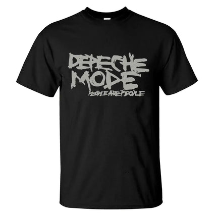Hip Pop Amazing Rose Tops Black By Depeche Mode Print Cotton Sports T-shirt Casual Oversized Casual Graphic Streetwear Unisex
