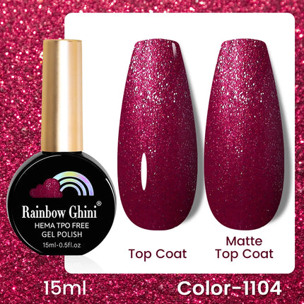 RG 15ml 17 Colors Purple Series Nail Gel Polish Semi-permanent Rich Violet Nail Polish Purple Glitter Gel Varnish For Manicure