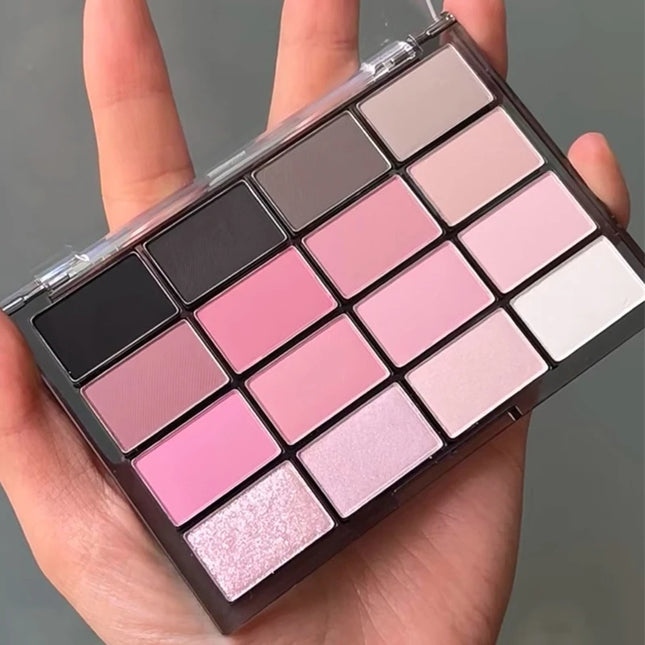 16-Color Korean Eyeshadow Palette Matte Pearlescent Low Saturation Long Lasting Brown Pink Glitter Eye Shadow Eye Makeup Palette