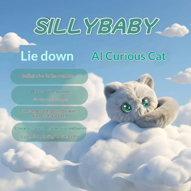 Kids AI Curious Cat Interactive Plush Toy Voice Control Electronic Pet Speech & Emotion Recognition Multi Language Stuffed Doll