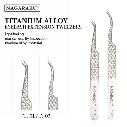NAGARAKU Eyelash Extension Tweezers Makeup Tools Stainless Steel Non-magnetic Pincet False Eyelash Tweezers 3D accurate tweezers