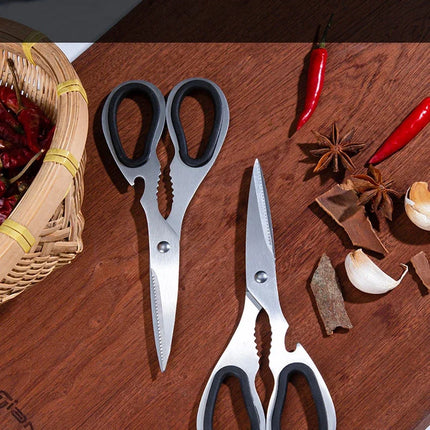 Stainless Steel Kitchen Scissors Household Bone Scissors Chicken Wings Fish Chopper Bottle Opener Walnut Clip Kitchen Tools