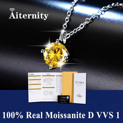 Classic 4 Prong Moissanite Pendant for Couple Men Women Wedding Jewelry Necklace D Color Lab Diamond Luxury Fine Jewelry