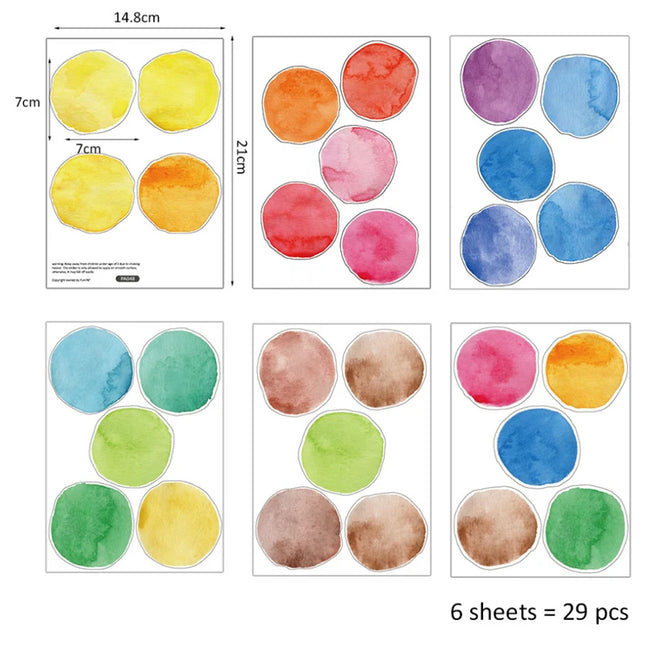29 Pcs/Set PVC Baby Wall Decals Colored Polka Dots Creative Stickers for Children Vinyl Nursery Room Decoration