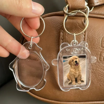 5/30Pcs Transparent Acrylic Keychains Lovely Blank Photo Frame DIY Pendant Fashion Versatile Keychains Couple Anniversary Gift
