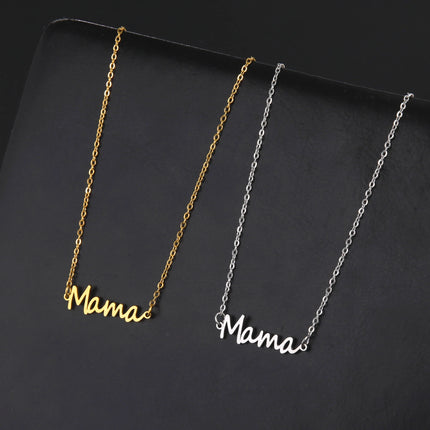 Skyrim Stainless Steel Gold Color Mama Letter Beads Charm Bracelet Red Rope Bracelets Women Waterproof Jewelry Mother's Day Gift