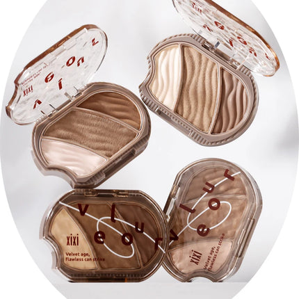 Matte Highlighter Contouring Palette Bronzer Makeup Grey Brown Shading Eye Nose Contour Natural Brighten Face Highlighter Powder