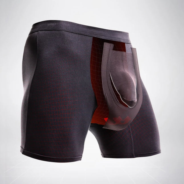 Men's Extended Sports Underwear, Men's Bullet-Type Separated Four-Corner Anti-Wear Legs, Large Size Breathable Running Boxer Fat