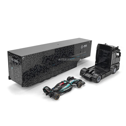 Bburago 1:43 2024 F1 MERCEDES-AMG F1 W15 HAULER SET#63 GEORGERUSSELL Ferrari SF24 alloy luxury car die cast car model toy series